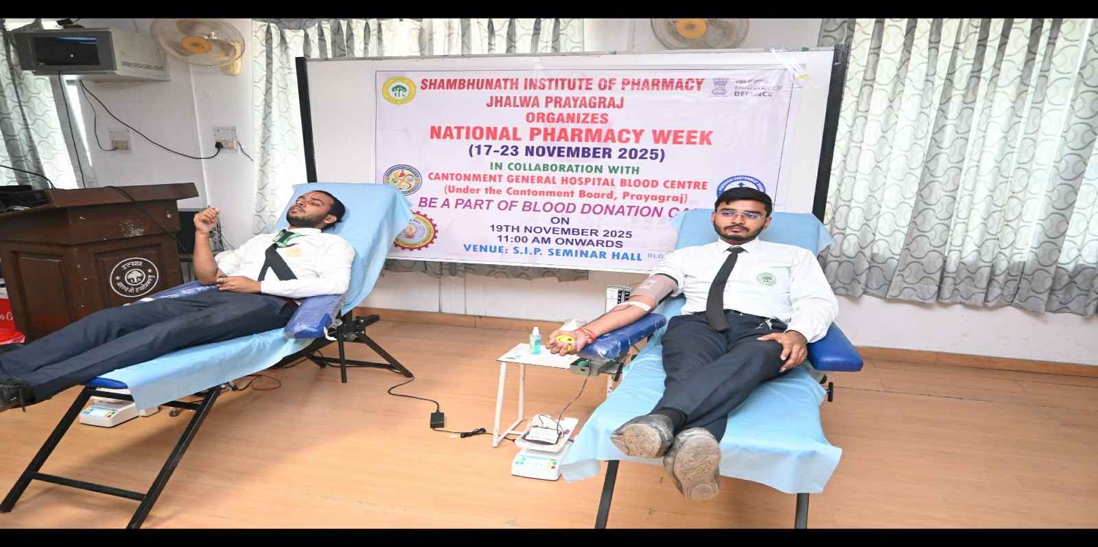 blood donation camp in sip campus 19-11-2025
